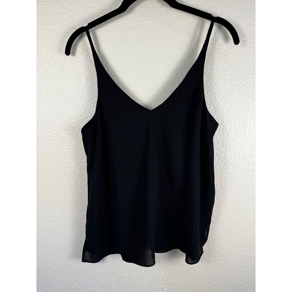 Topshop‎ Camisole Tank Top Womens Size 6 Black V Neck Spaghetti Strap Minimalist